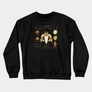 Crystal Zodiac Aries Collage Crewneck Sweatshirt